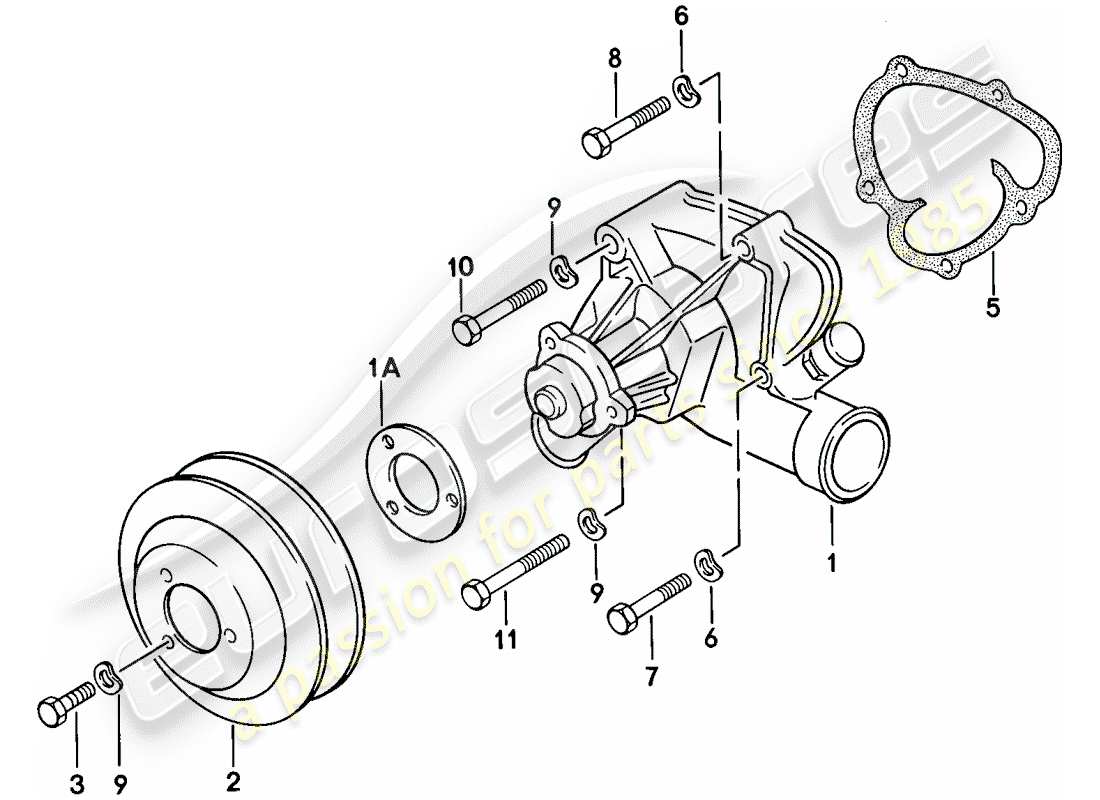 Porsche 924 (1978) WATER PUMP Part Diagram