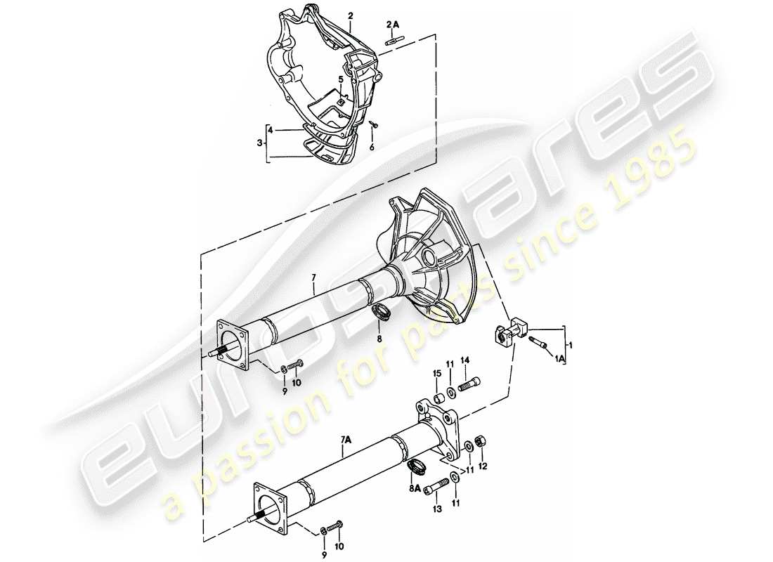 Porsche 924 (1978) CENTRAL TUBE Part Diagram