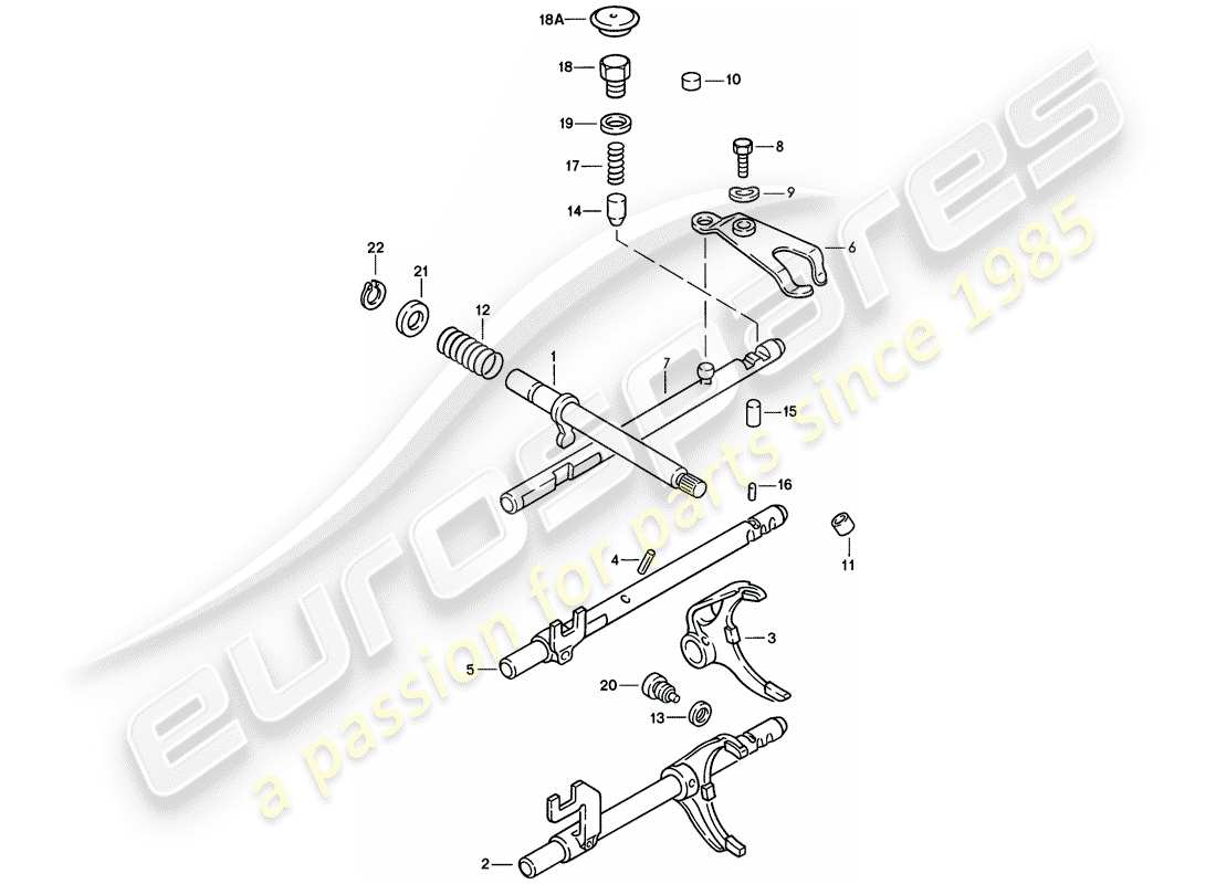 Porsche 924 (1978) TRANSMISSION CONTROL - 4-SPEED Part Diagram