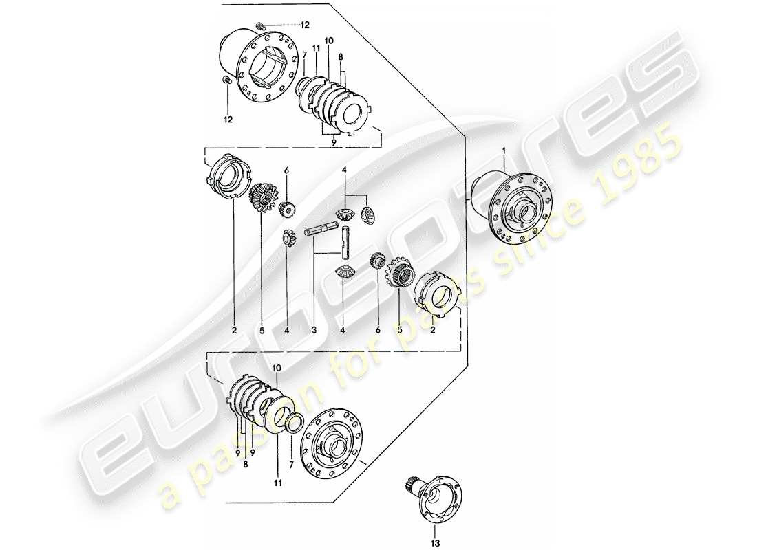 Porsche 924 (1978) LIMITED SLIP DIFFERENTIAL - 5-SPEED Part Diagram