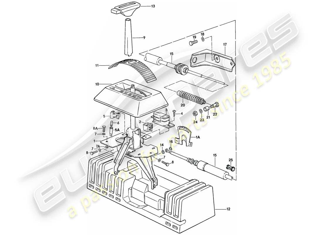 Porsche 924 (1978) SHIFT MECHANISM - AUTOMATIC TRANSMISSION Part Diagram