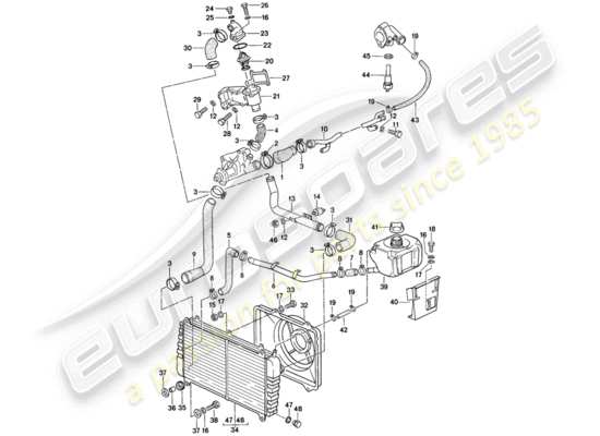 a part diagram from the Porsche 924 parts catalogue