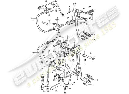 a part diagram from the Porsche 924 parts catalogue