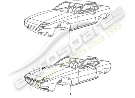 a part diagram from the Porsche 924 parts catalogue