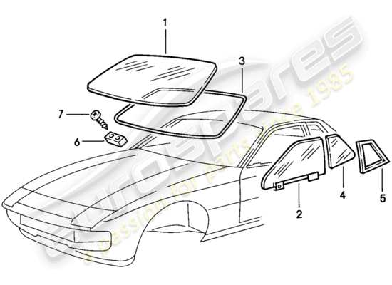 a part diagram from the Porsche 924 parts catalogue