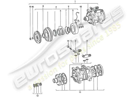 a part diagram from the Porsche 924 parts catalogue