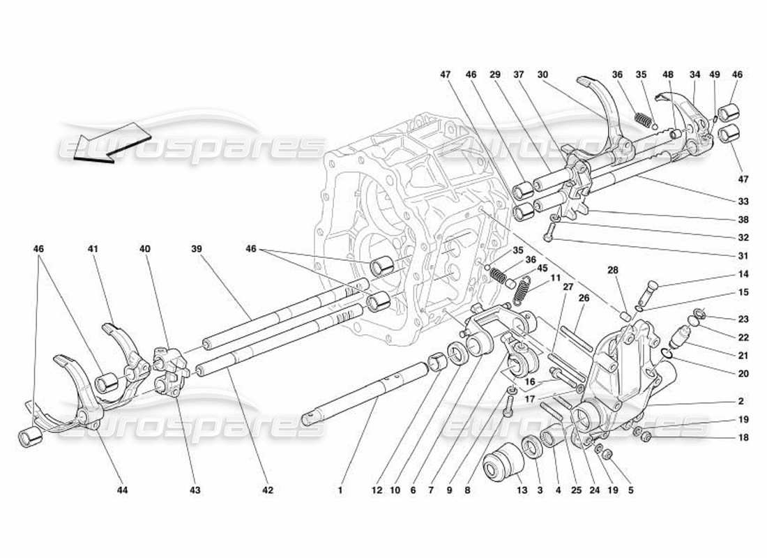 Ferrari 550 Barchetta Inside Gearbox Controls Part Diagram
