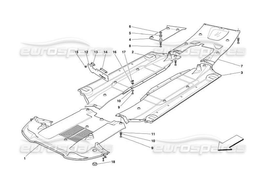 Ferrari 550 Barchetta Flat Floor Pan Parts Diagram