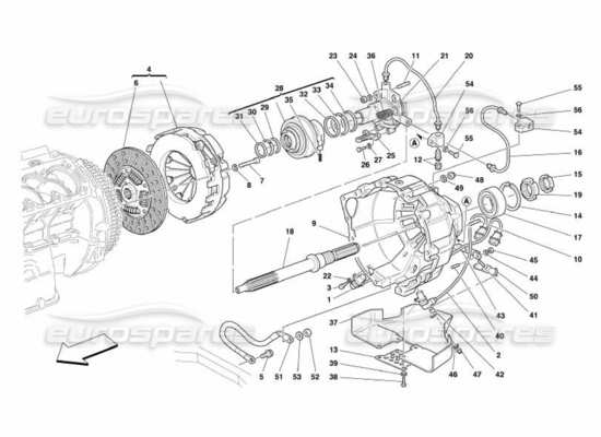 a part diagram from the Ferrari 550 Barchetta parts catalogue