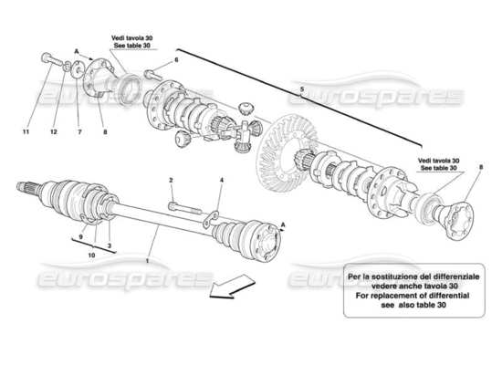 a part diagram from the Ferrari 550 Barchetta parts catalogue