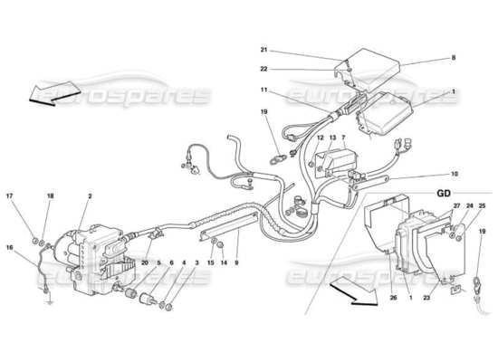 a part diagram from the Ferrari 550 parts catalogue