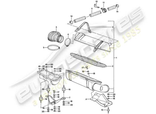 a part diagram from the Porsche 924 parts catalogue