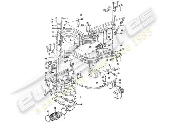 a part diagram from the Porsche 924 parts catalogue