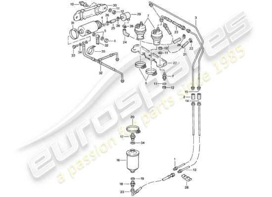 a part diagram from the Porsche 924 parts catalogue