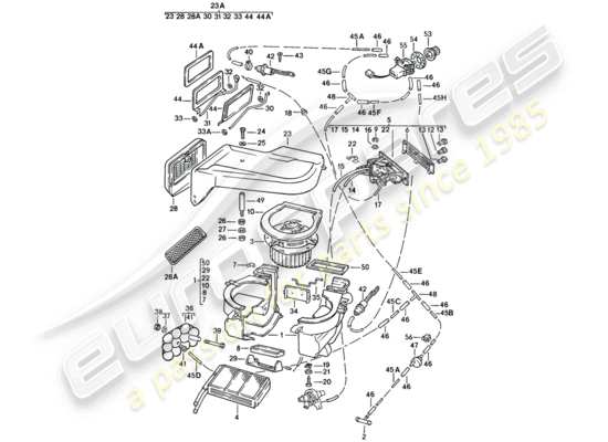 a part diagram from the Porsche 924 (1979) parts catalogue