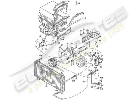 a part diagram from the Porsche 924 parts catalogue