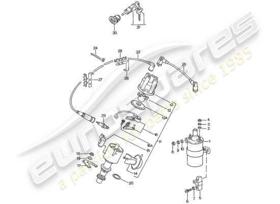 a part diagram from the Porsche 924 (1979) parts catalogue