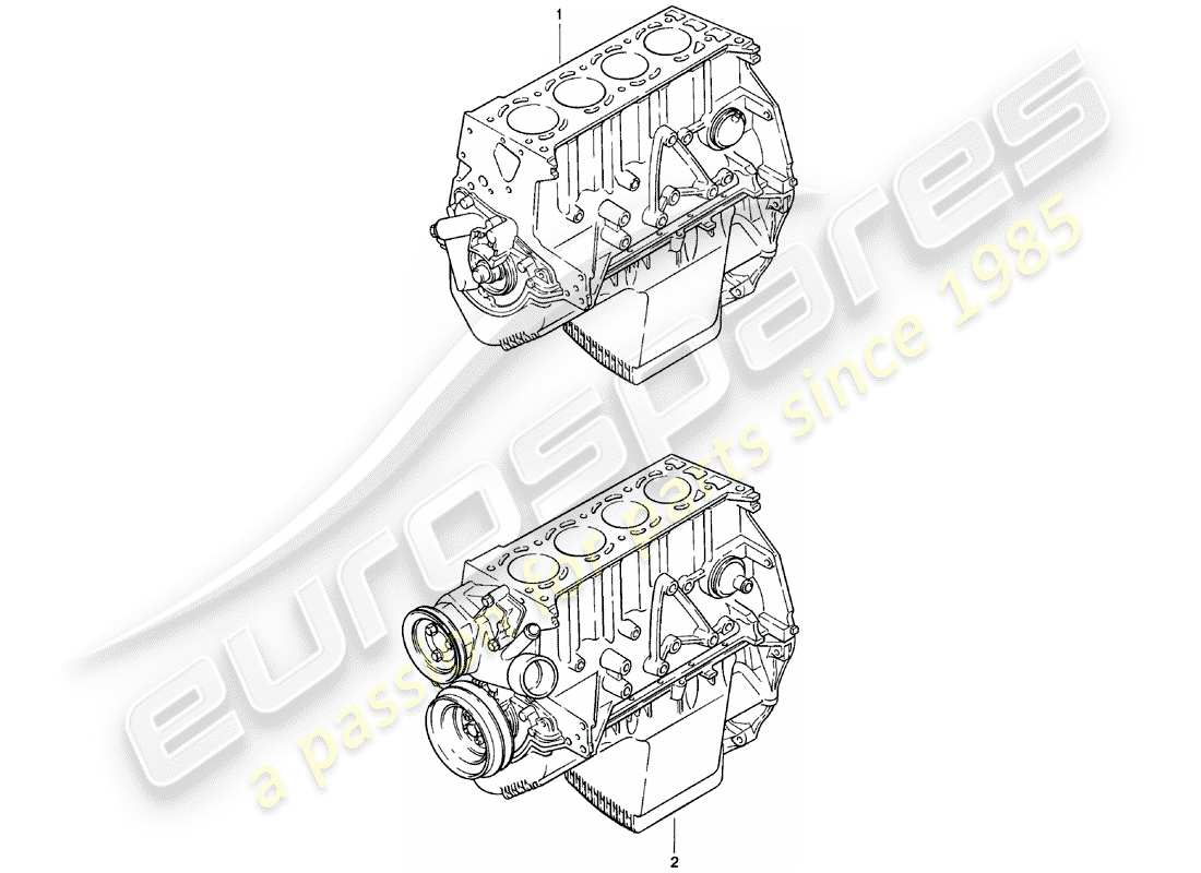 Porsche 924 (1980) Short Engine Part Diagram