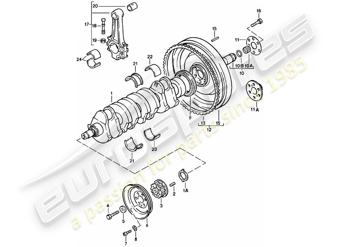 Porsche 924 (1980) CRANKSHAFT - CONNECTING ROD Part Diagram