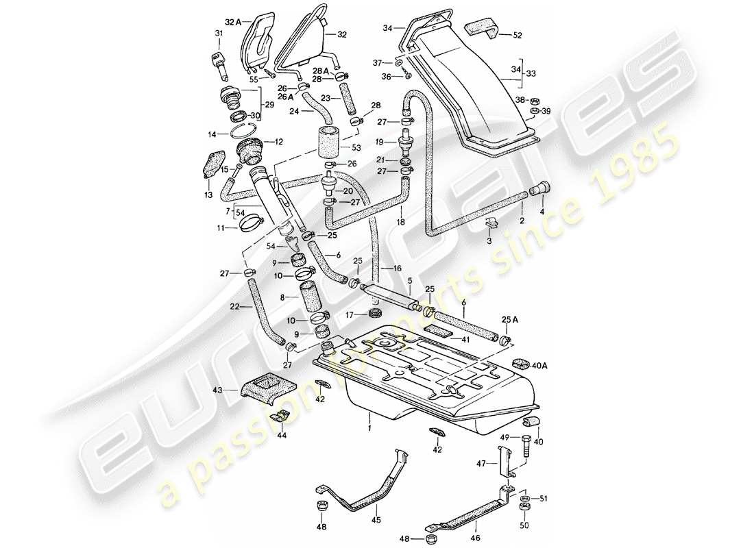 Porsche 924 (1980) FUEL TANK - F 92-CN402 198>> - F 93-CN100 306>> Part Diagram