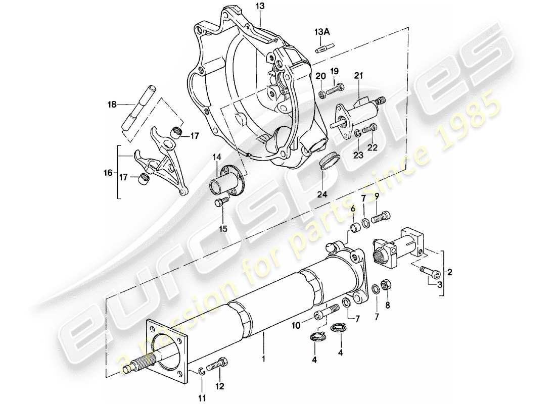 Porsche 924 (1980) CENTRAL TUBE - MANUAL GEARBOX - G31.01/02/03 Part Diagram