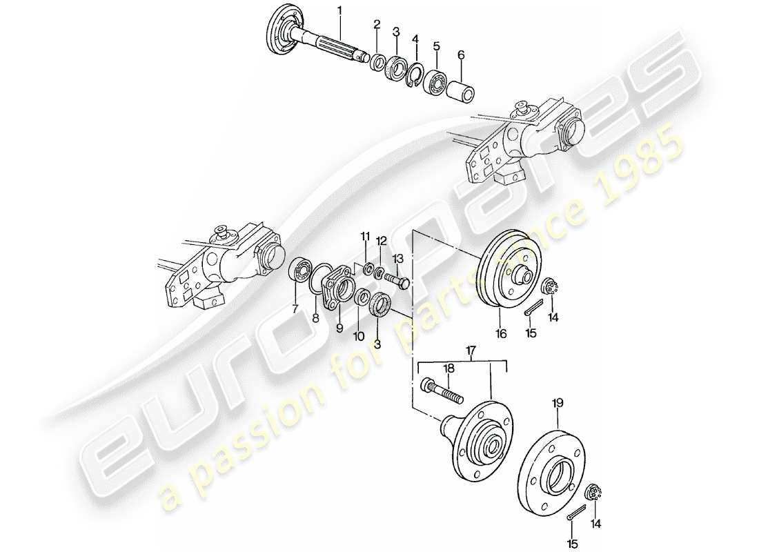 Porsche 924 (1980) REAR WHEEL SHAFT - LUBRICANTS Part Diagram