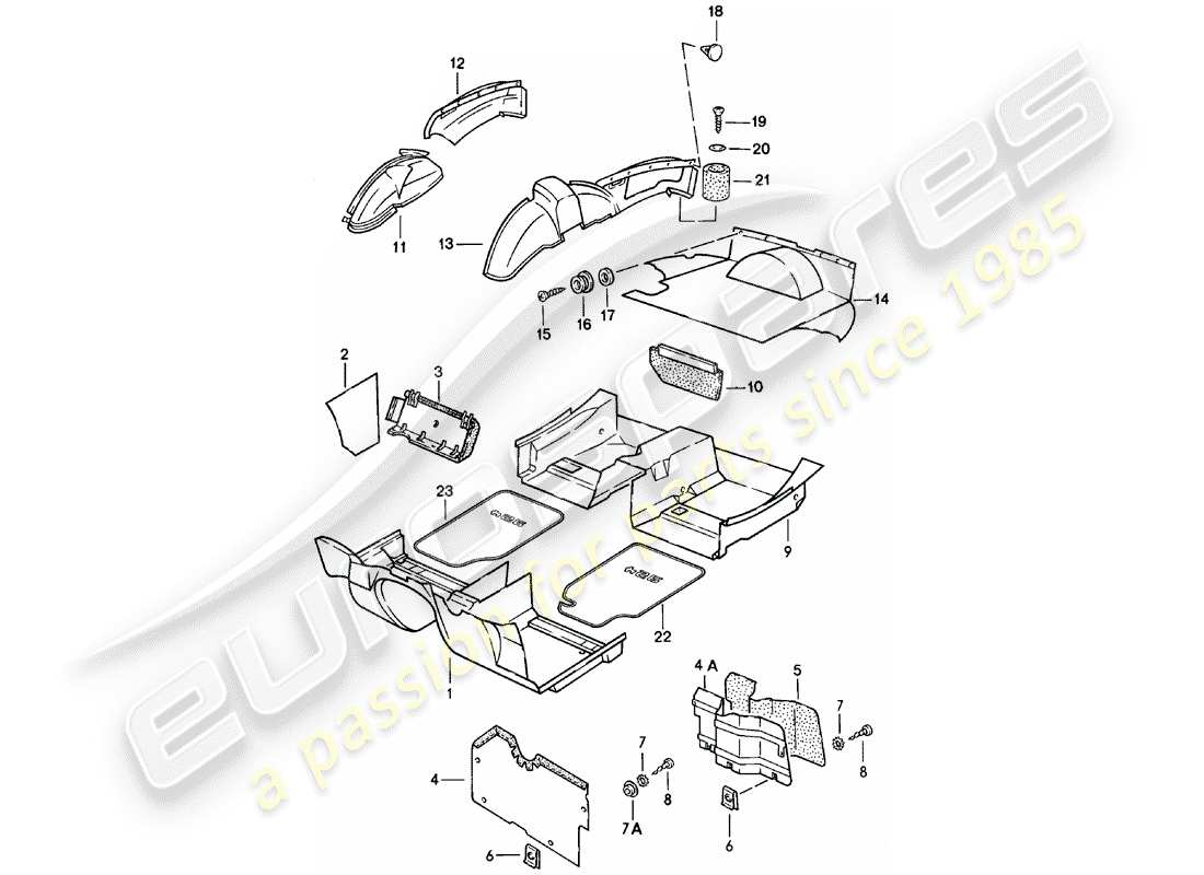 Porsche 924 (1980) trims - F >> 92-CN406 384 - F >> 93-CN100 861 Part Diagram