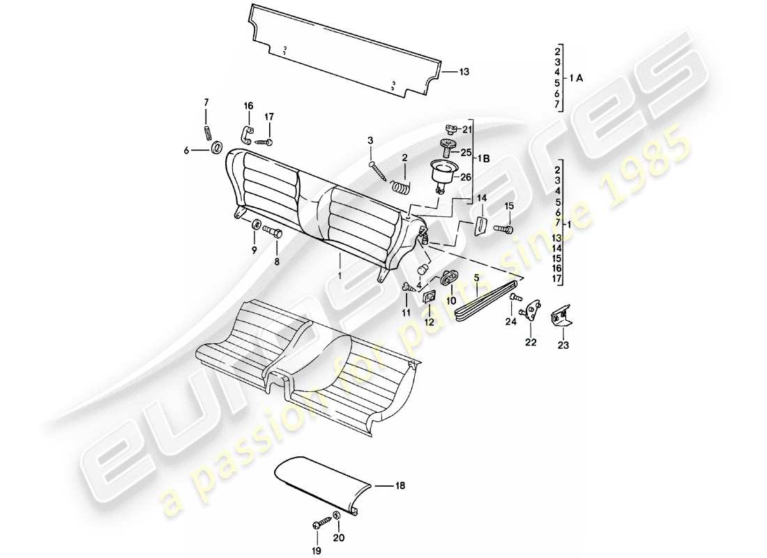 Porsche 924 (1980) EMERGENCY SEAT - SINGLE PARTS Part Diagram