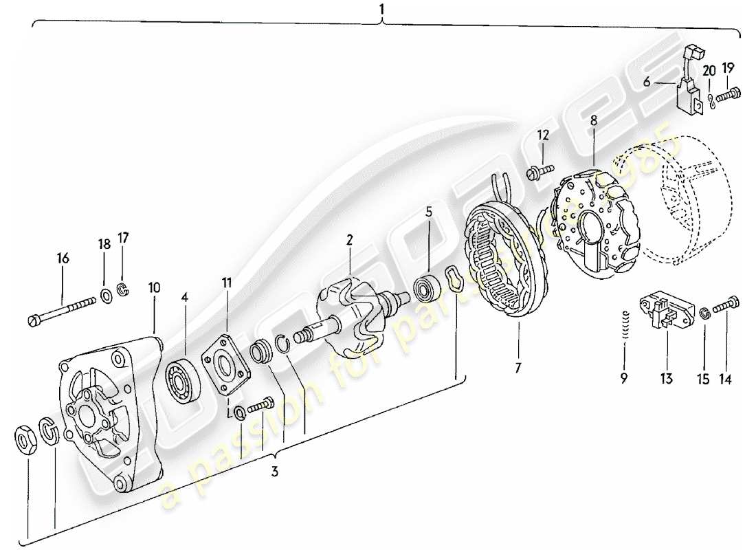 Porsche 924 (1980) ALTERNATOR Part Diagram