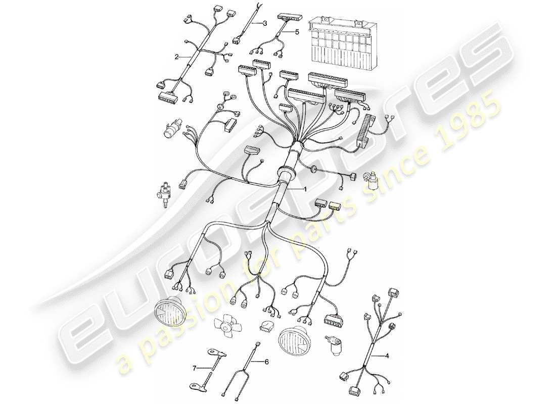 Porsche 924 (1980) WIRING HARNESSES - ENGINE BAY Part Diagram