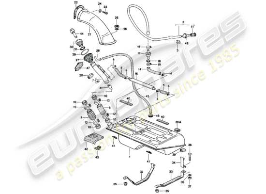 a part diagram from the Porsche 924 parts catalogue