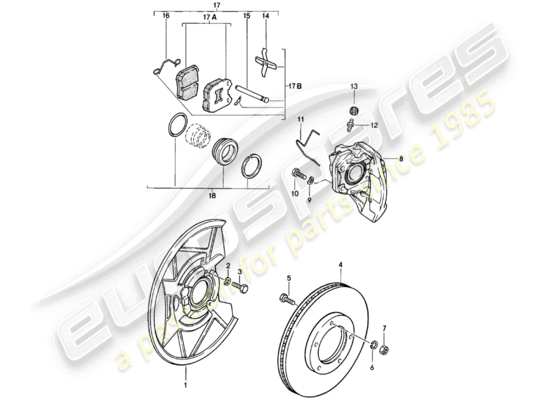 a part diagram from the Porsche 924 parts catalogue