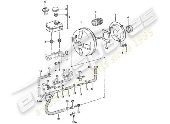 a part diagram from the Porsche 924 parts catalogue