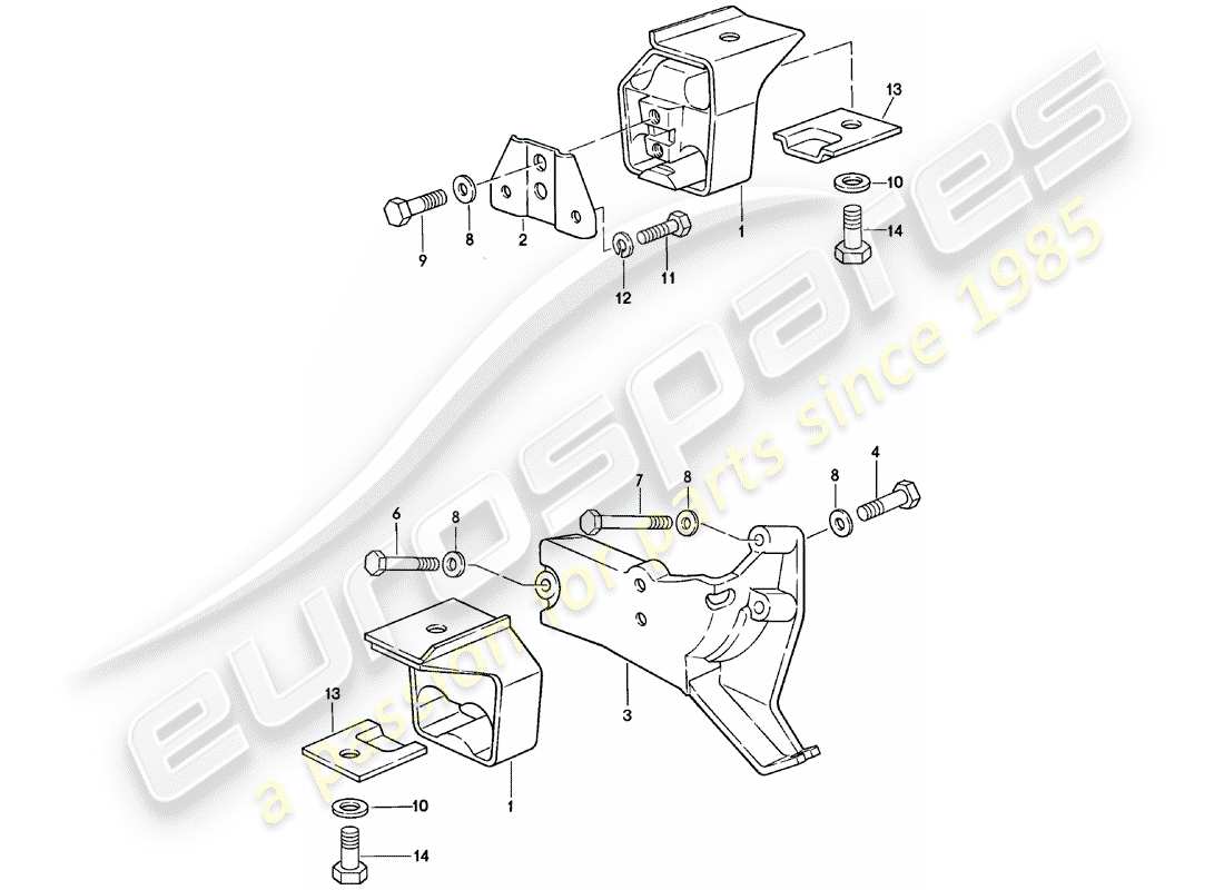 Porsche 924 (1981) TRANSMISSION SUSPENSION - AUTOMATIC TRANSMISSION Part Diagram