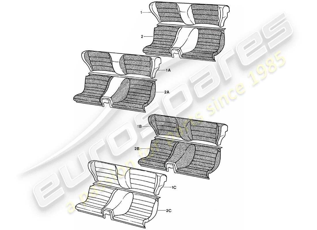 Porsche 924 (1981) EMERGENCY SEAT Part Diagram