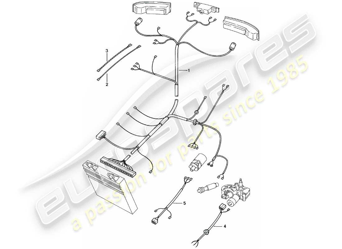 Porsche 924 (1981) WIRING HARNESSES - REAR END Part Diagram