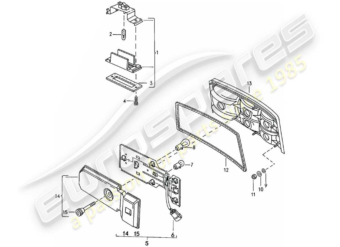 Porsche 924 (1981) LICENSE PLATE LIGHT - REAR LIGHT Part Diagram