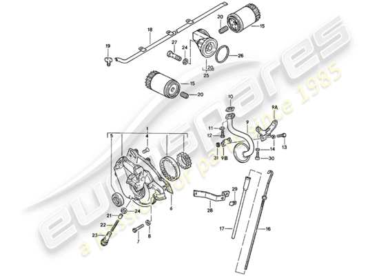 a part diagram from the Porsche 924 (1981) parts catalogue