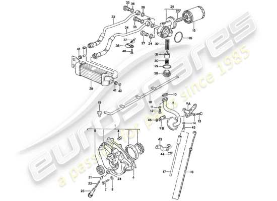 a part diagram from the Porsche 924 parts catalogue