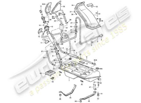 a part diagram from the Porsche 924 parts catalogue