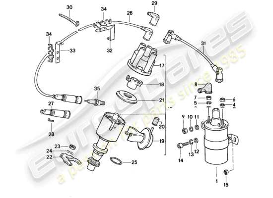 a part diagram from the Porsche 924 (1981) parts catalogue