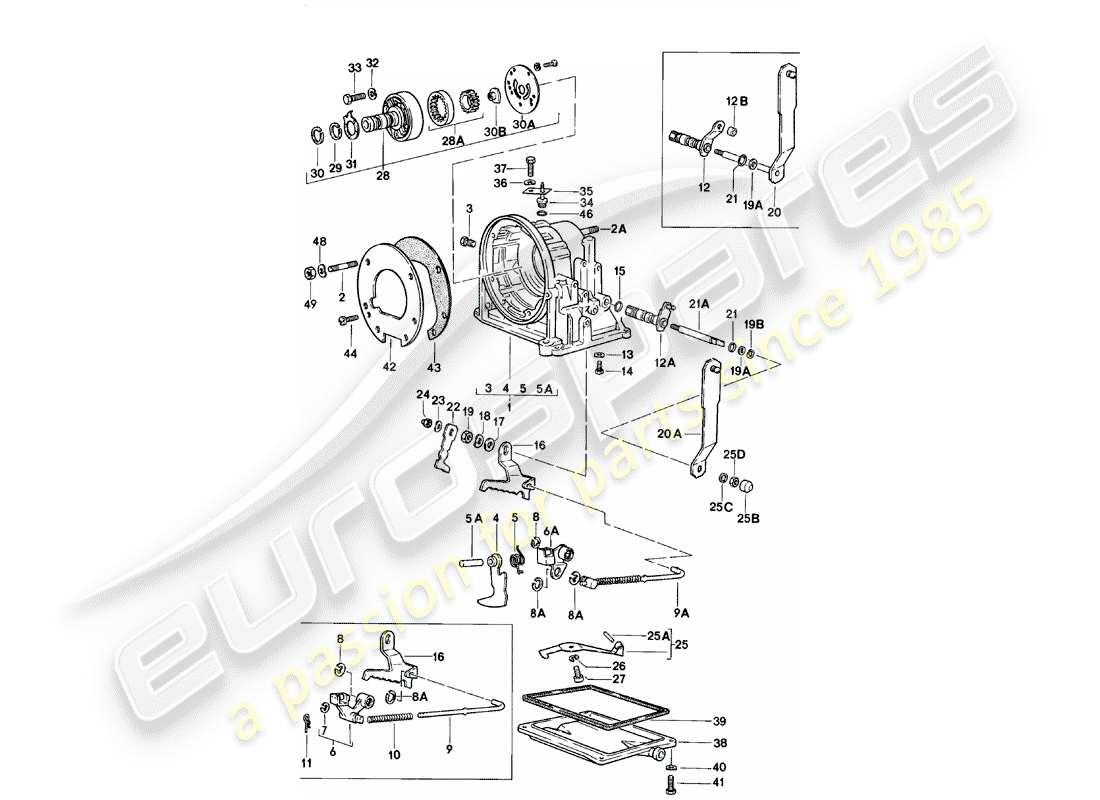 Porsche 924 (1982) TRANSMISSION CASE - AUTOMATIC TRANSMISSION Part Diagram