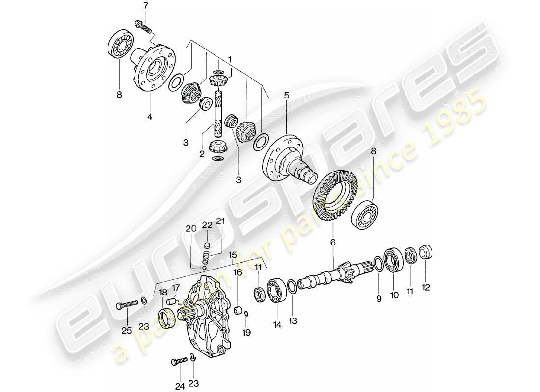 Porsche 924 (1982) DIFFERENTIAL - AUTOMATIC TRANSMISSION Part Diagram