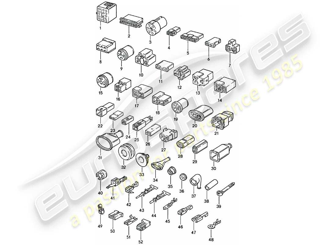 Porsche 924 (1982) CONNECTOR HOUSING Part Diagram