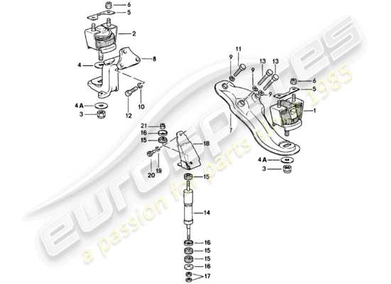 a part diagram from the Porsche 924 (1982) parts catalogue