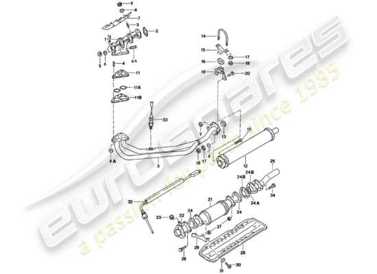 a part diagram from the Porsche 924 parts catalogue