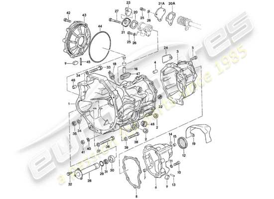 a part diagram from the Porsche 924 parts catalogue