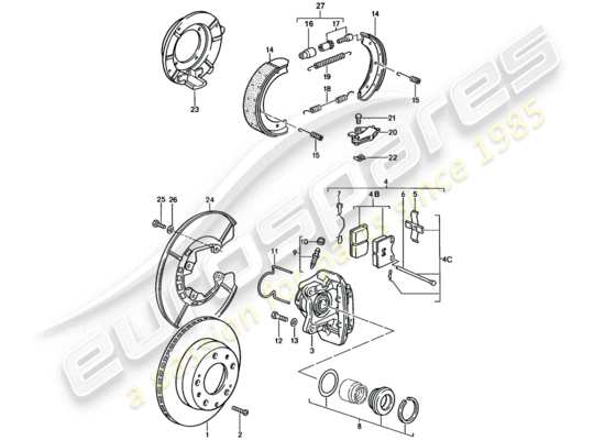 a part diagram from the Porsche 924 parts catalogue