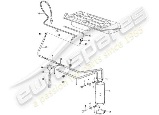 a part diagram from the Porsche 924 (1984) parts catalogue