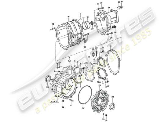 a part diagram from the Porsche 924 (1984) parts catalogue